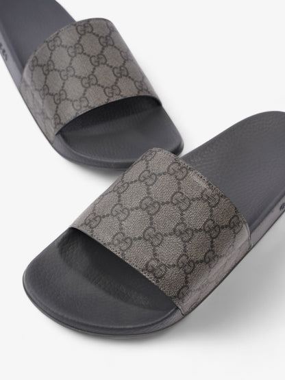 Gucci GG Slides Grey / Black Coated Canvas EU 45 UK 11
