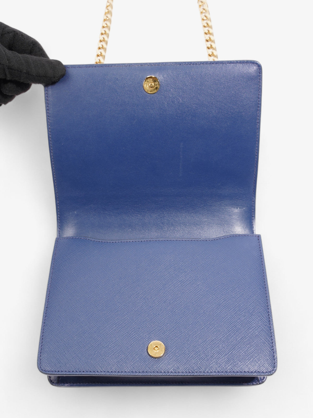 Prada Chain Shoulder Bag Cobalt Blue Saffiano Leather