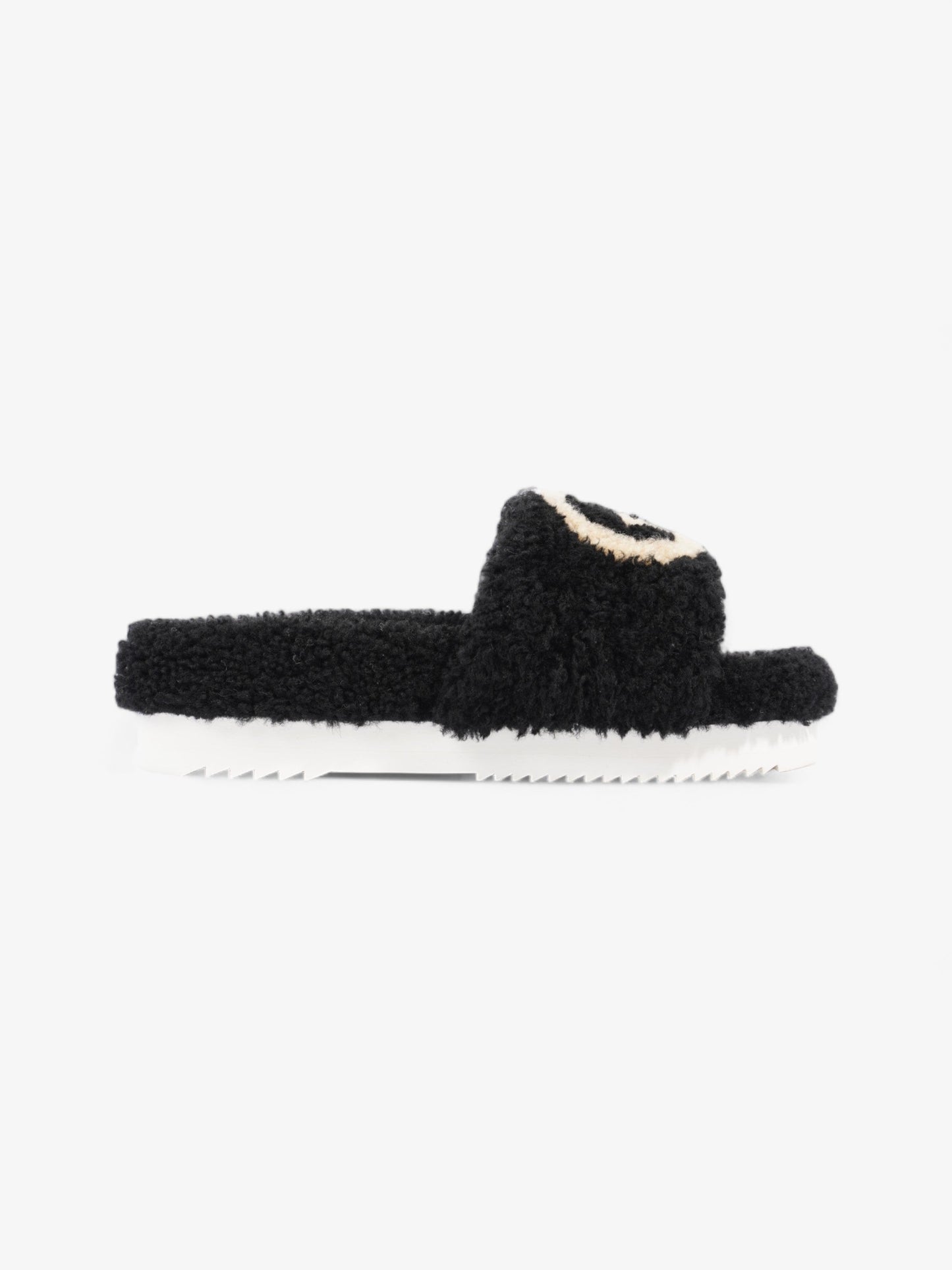 Gucci Interlocking G Slides Black / Butterscotch Shearling EU 37 UK 4