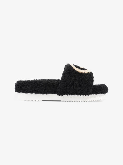 Gucci Interlocking G Slides Black / Butterscotch Shearling EU 37 UK 4
