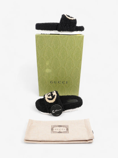Gucci Interlocking G Slides Black / Butterscotch Shearling EU 37 UK 4
