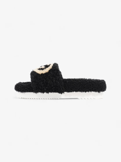 Gucci Interlocking G Slides Black / Butterscotch Shearling EU 37 UK 4
