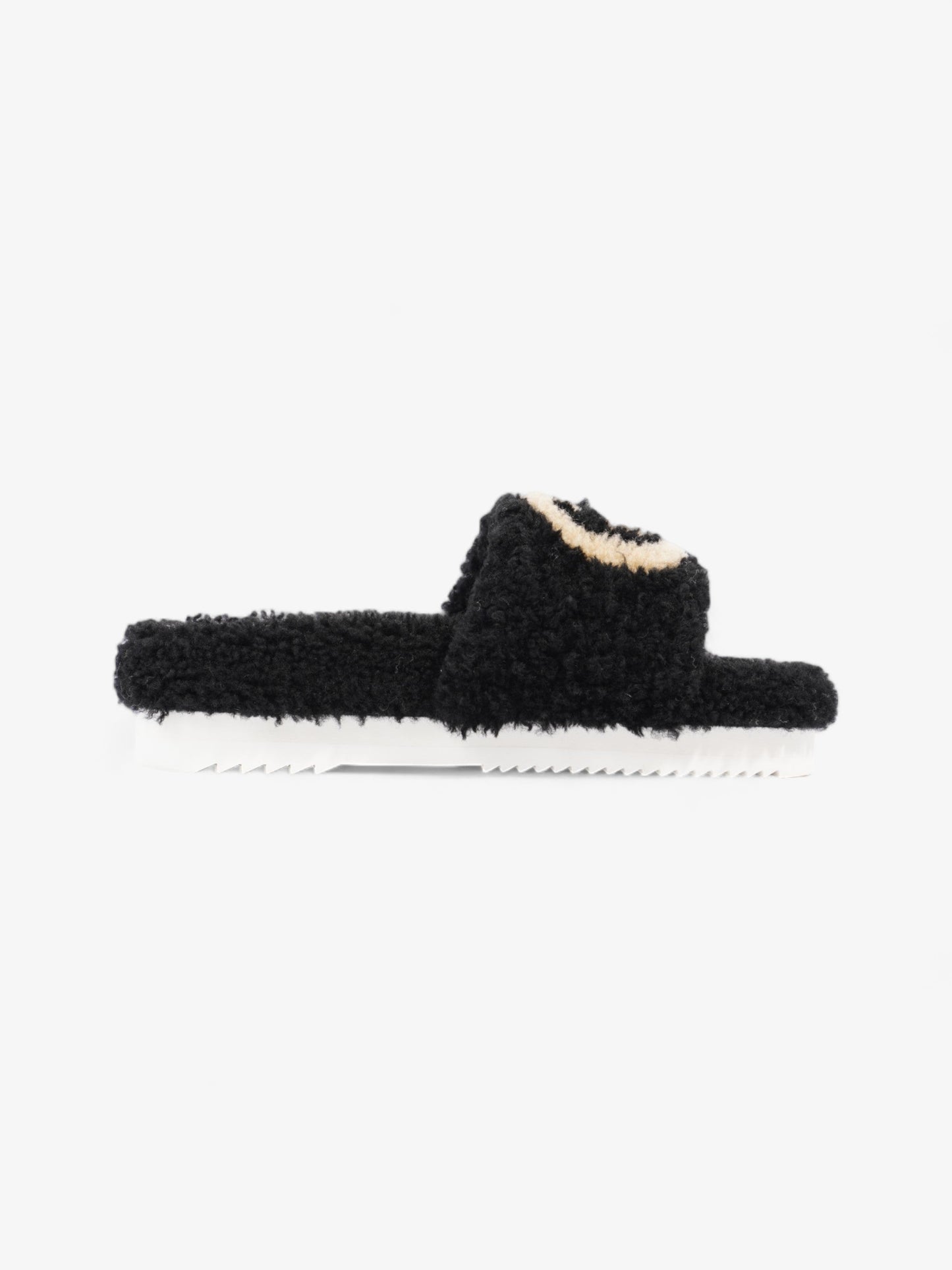 Gucci Interlocking G Slides Black / Butterscotch Shearling EU 37 UK 4
