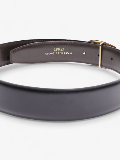 Gucci G Buckle Belt Black Leather 65cm / 26"