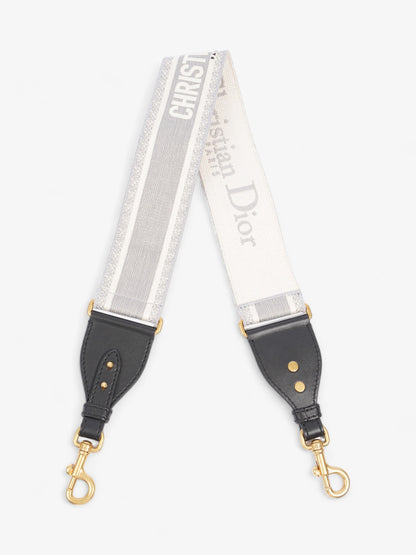 Christian Dior Adjustable Shoulder Strap With Ring Grey Oblique Canvas