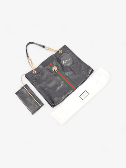 Gucci Rajah Chain Tote Black / Green / Red Leather Large