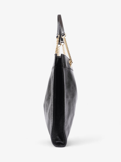 Gucci Rajah Chain Tote Black / Green / Red Leather Large