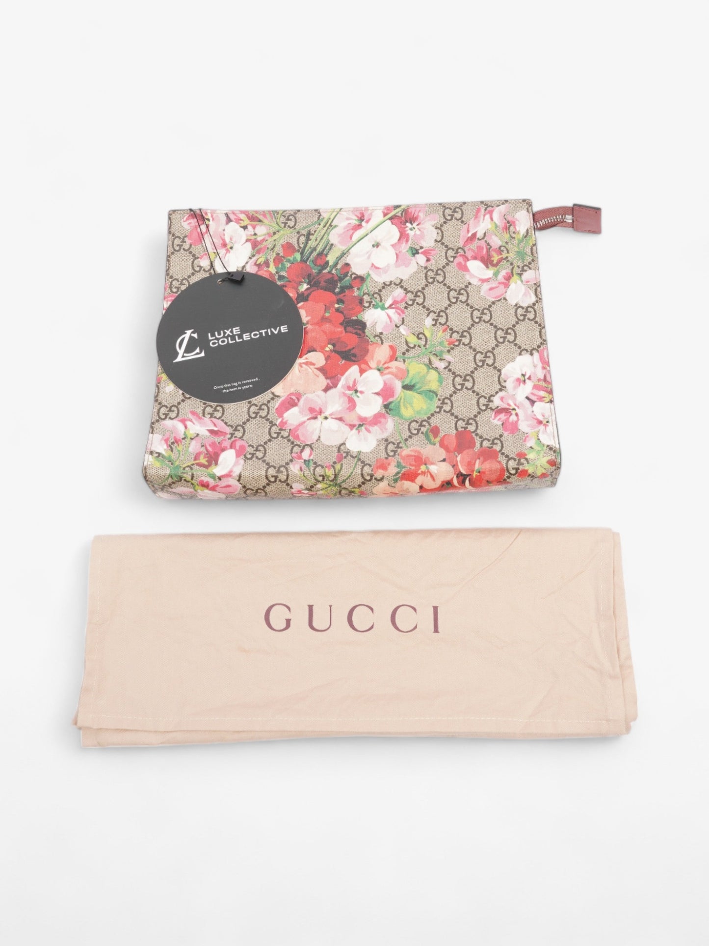 Gucci Blooms Large Pouch GG Supreme  / Antique Rose Coated Canvas