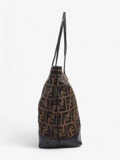 Fendi Roll Tote Tobacco / Black Zucca Canvas