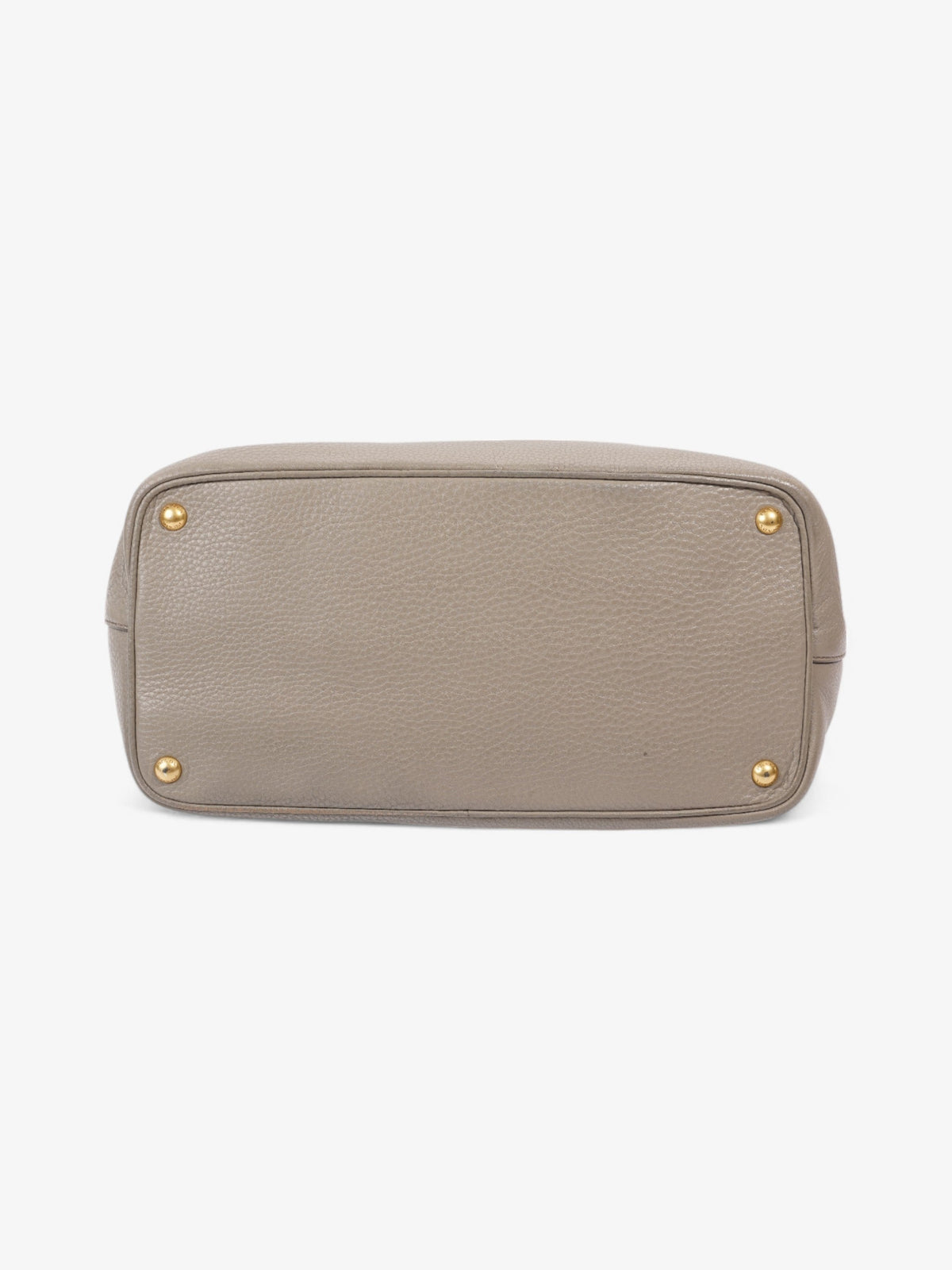 Prada Vitello Daino Middle Zip Tote Grey Leather