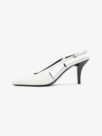 Gucci Slingback Pumps 75mm White / Black Leather EU 38 UK 5