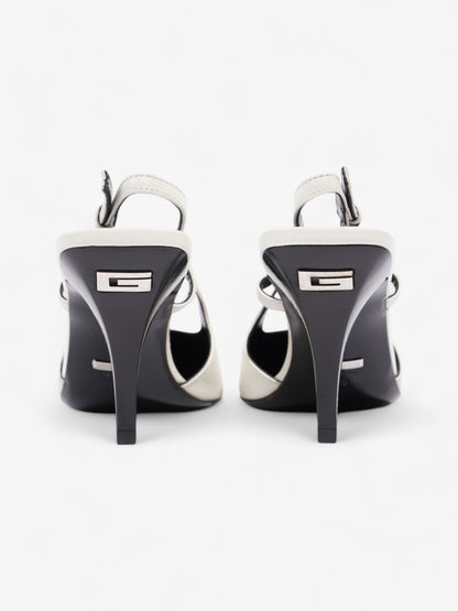 Gucci Slingback Pumps 75mm White / Black Leather EU 38 UK 5