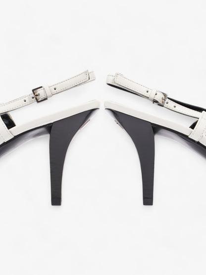 Gucci Slingback Pumps 75mm White / Black Leather EU 38 UK 5