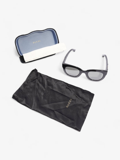 Gucci GG Star Detail Rounded Frame Sunglasses Black Acetate 140mm