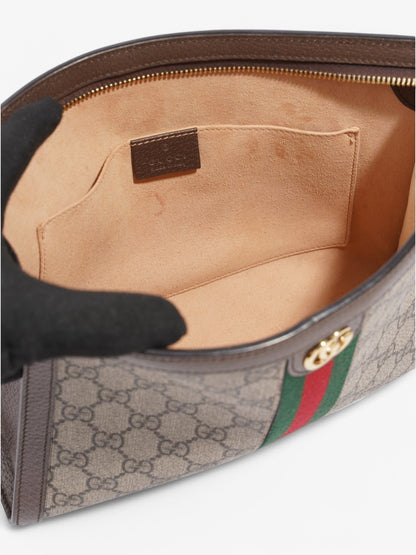 Gucci Ophidia Pouch Beige  / Brown / Green Coated Canvas