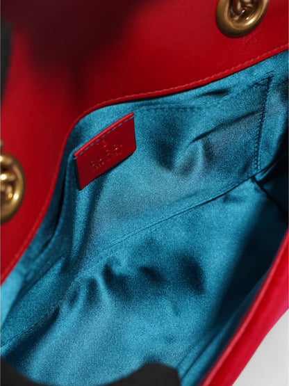 Gucci Marmont Flap Red Velvet Mini