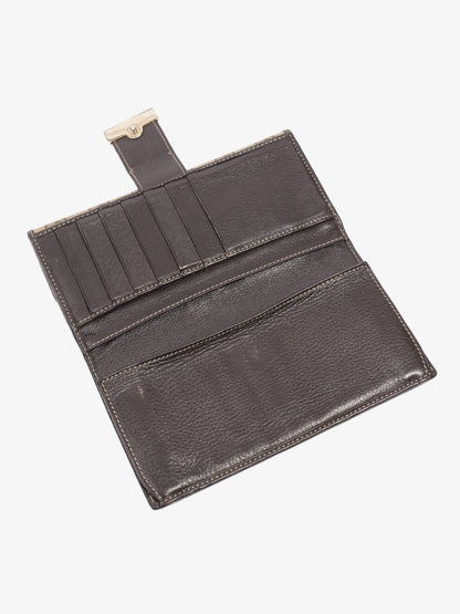 Gucci Continental Wallet Beige And Ebony GG Supreme Canvas