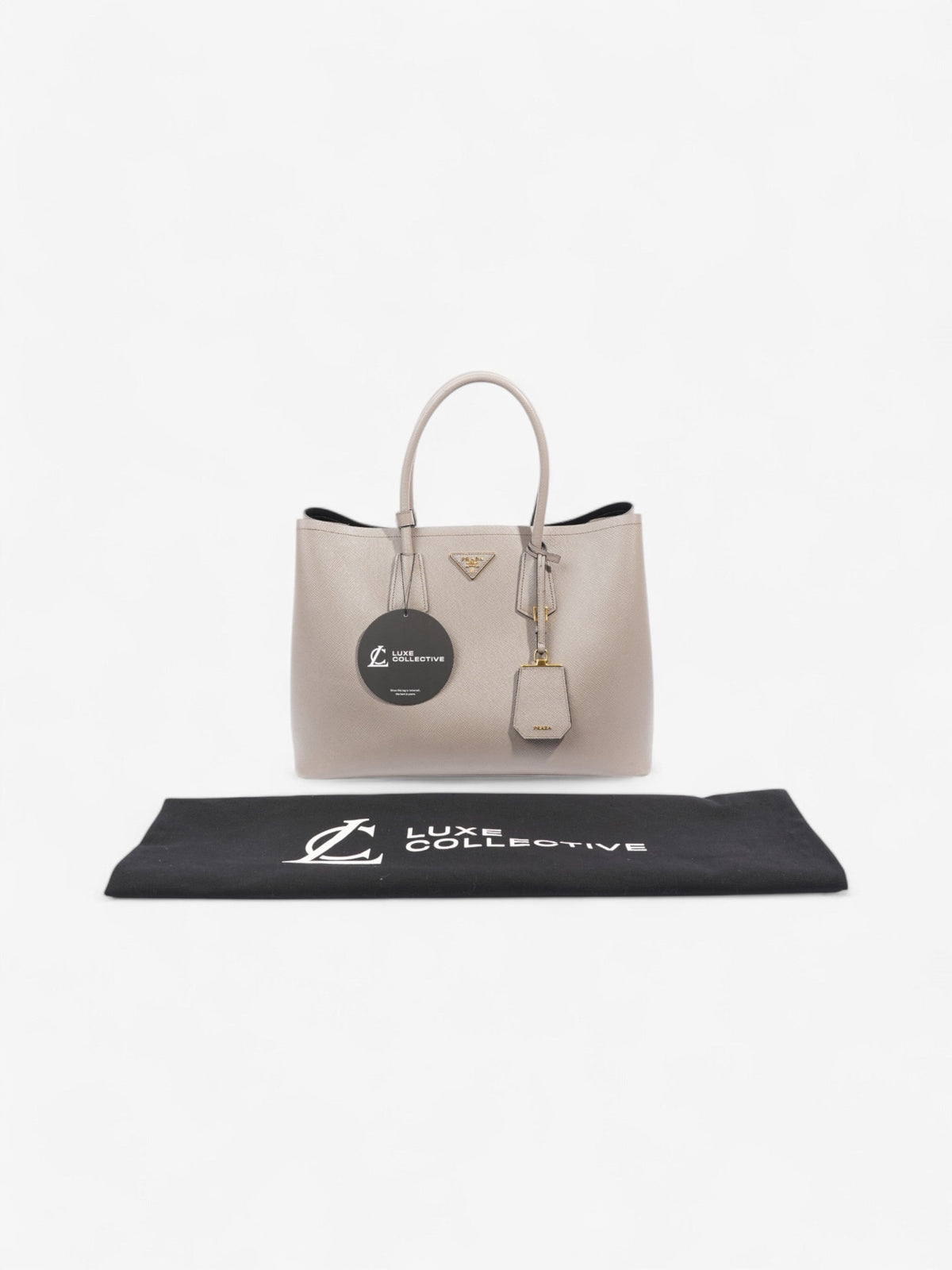 Prada Galleria Grey Saffiano Leather Large