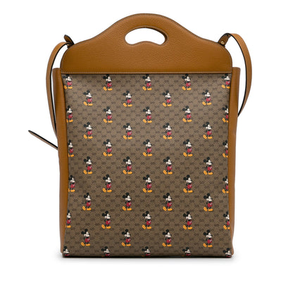 Brown Gucci X Disney Micro GG Mickey Mouse Top Handle Tote Bag Satchel