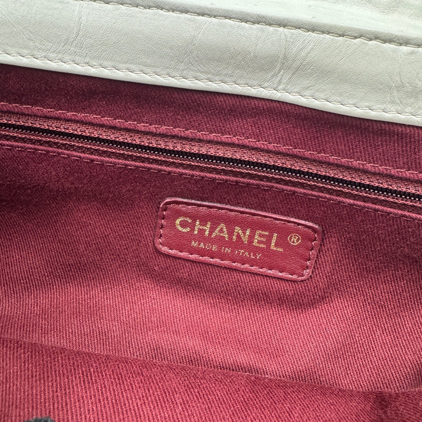 Chanel white quilted leather pondicherry flap bag TWS