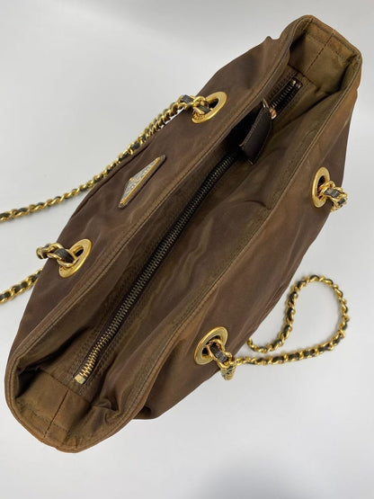 Prada Nylon Shoulder Bag with Chain Handle