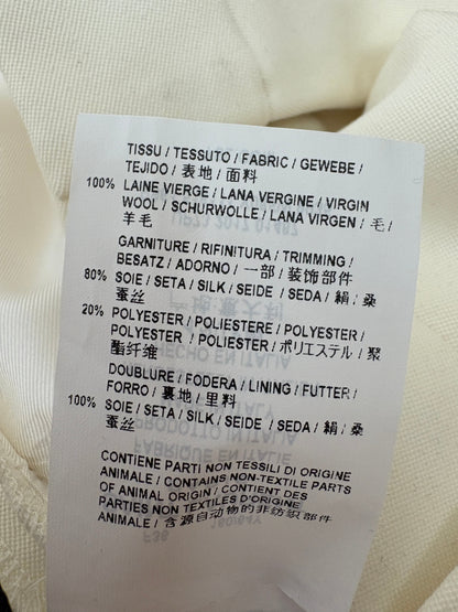 Saint Laurent Cream Suit Jacket and Trouser Set With Silk Lapel Detail Size FR 36 (UK 8)