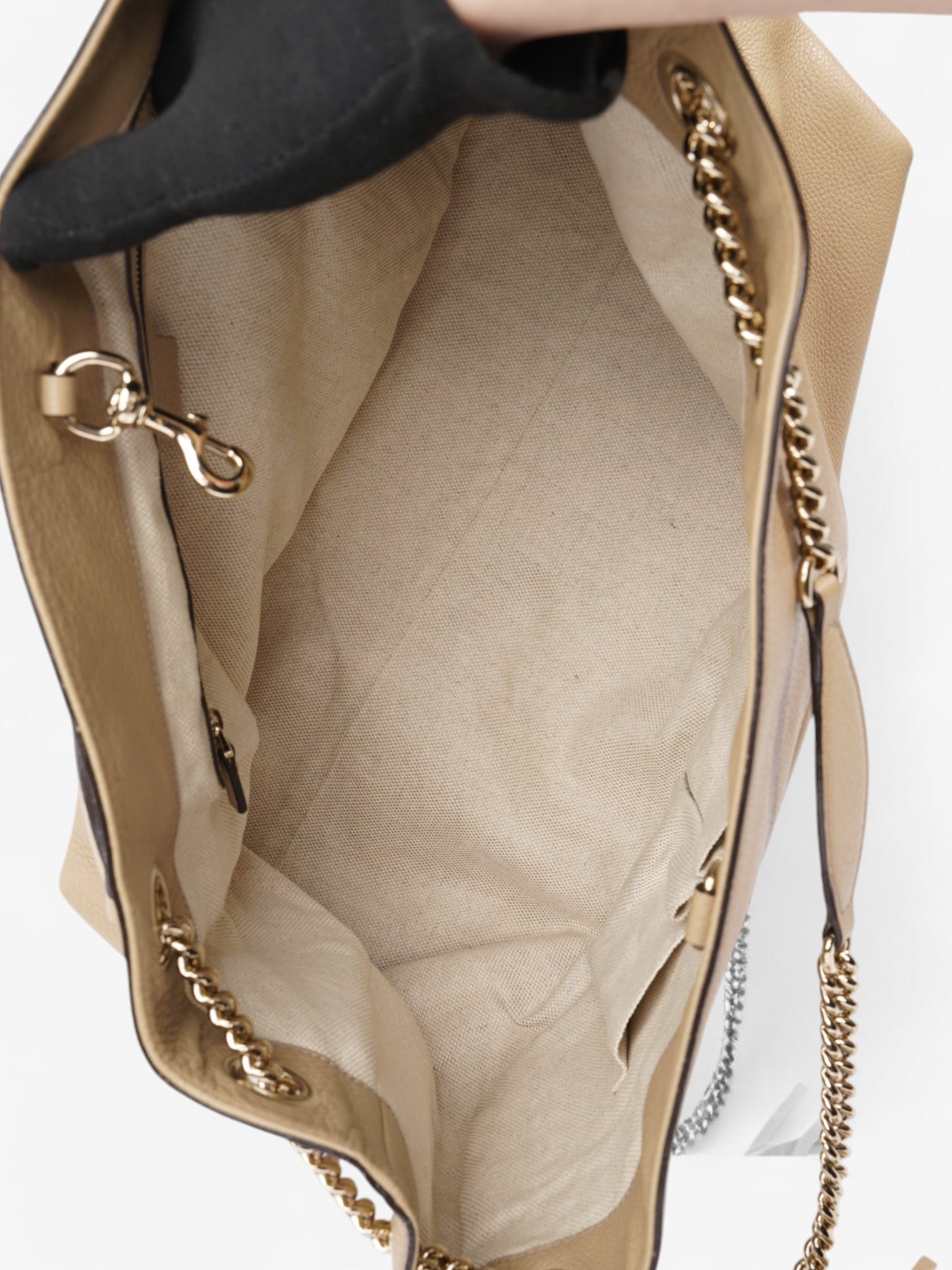 Gucci Soho Chain Tote Light Beige Calfskin Leather Large