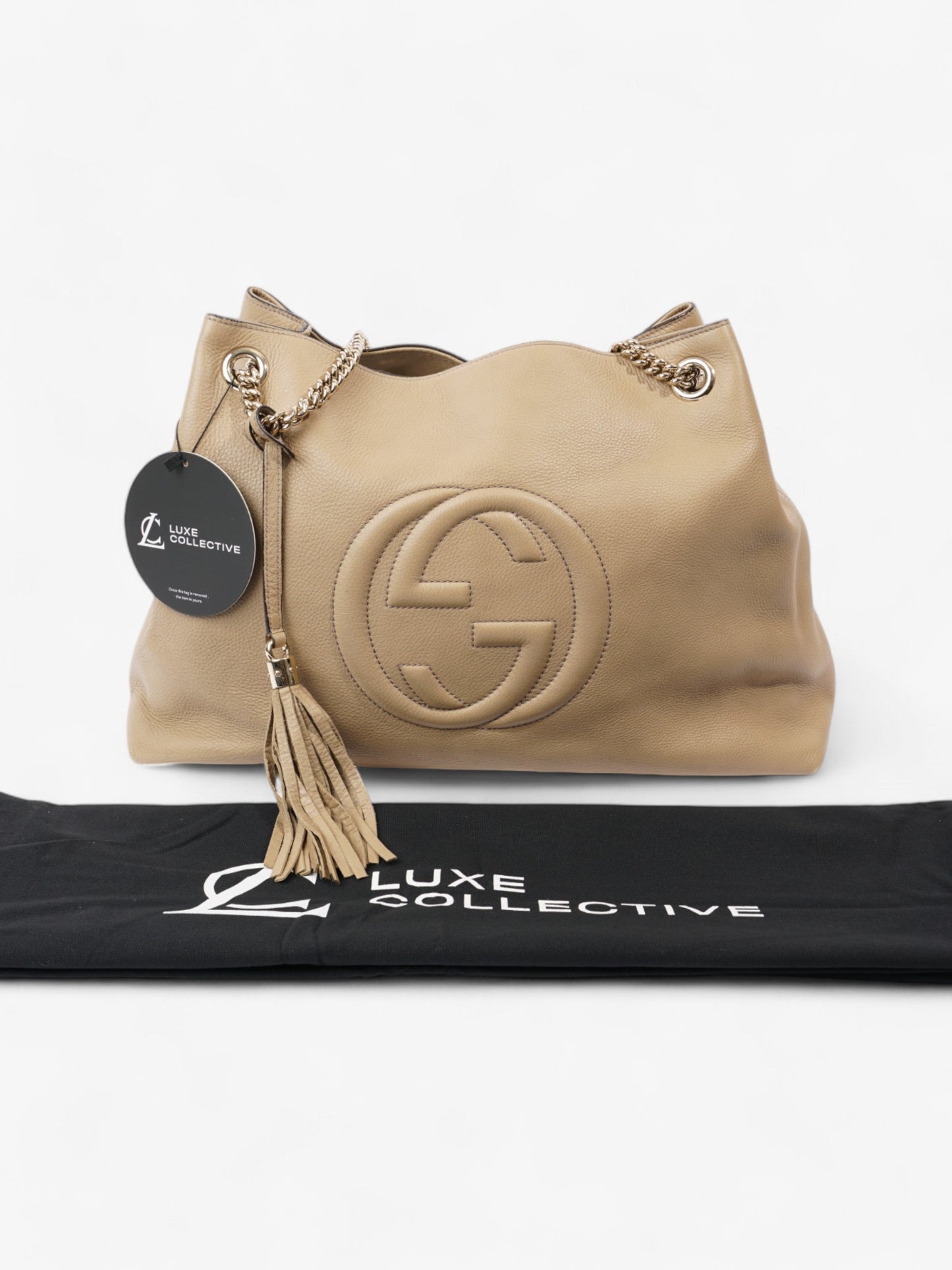 Gucci Soho Chain Tote Light Beige Calfskin Leather Large