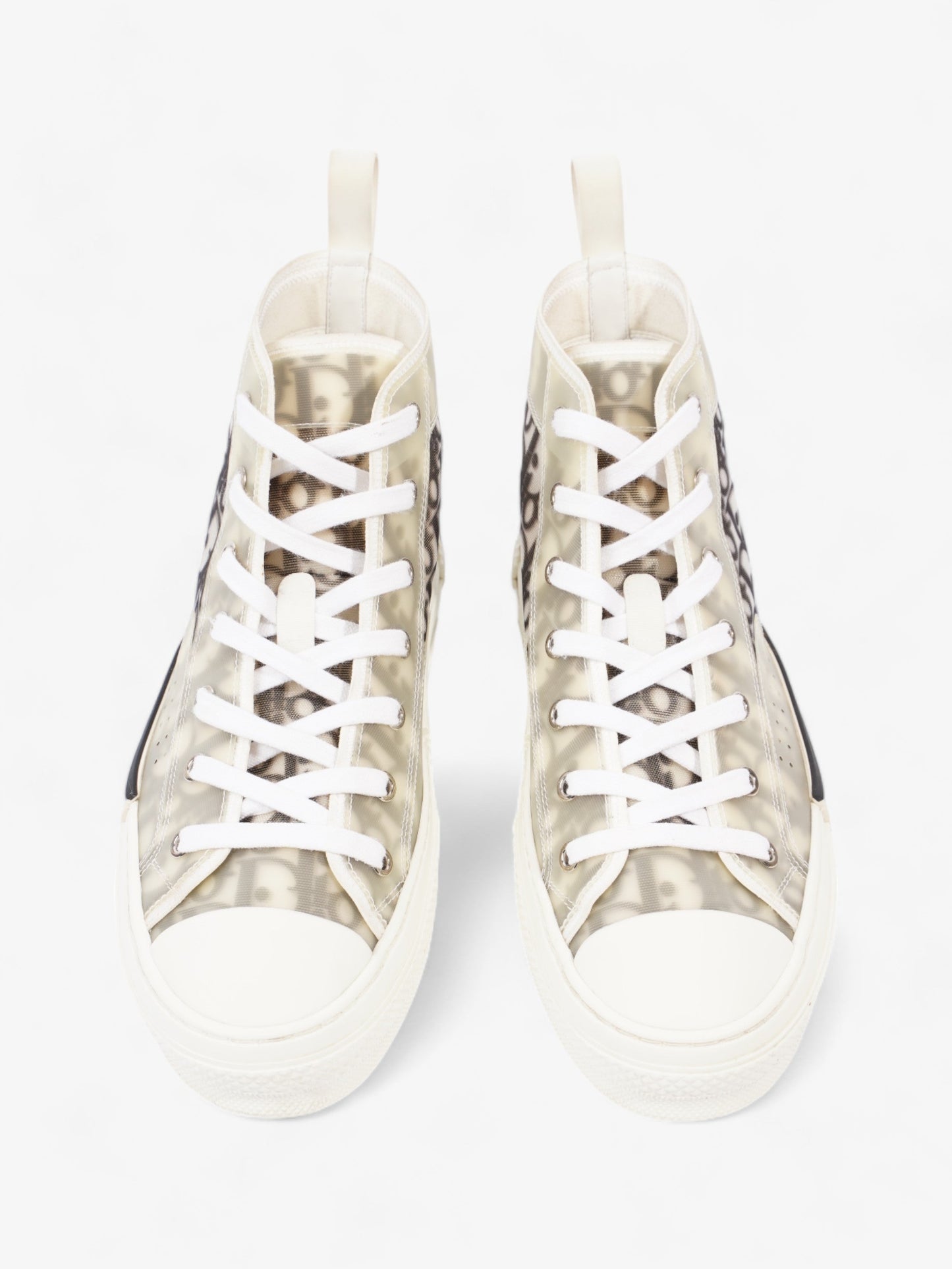Christian Dior B23 High Top  White / Grey Oblique  Mesh EU 40 UK 7