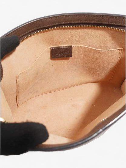 Gucci Ophidia GG Pouch Beige And Ebony GG Supreme / Green And Red Web Coated Canvas