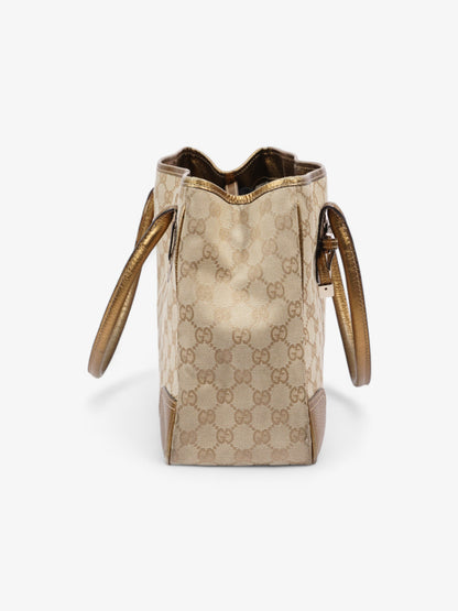 Gucci Princy Tote Beige And Ebony GG Supreme / Gold Canvas Medium
