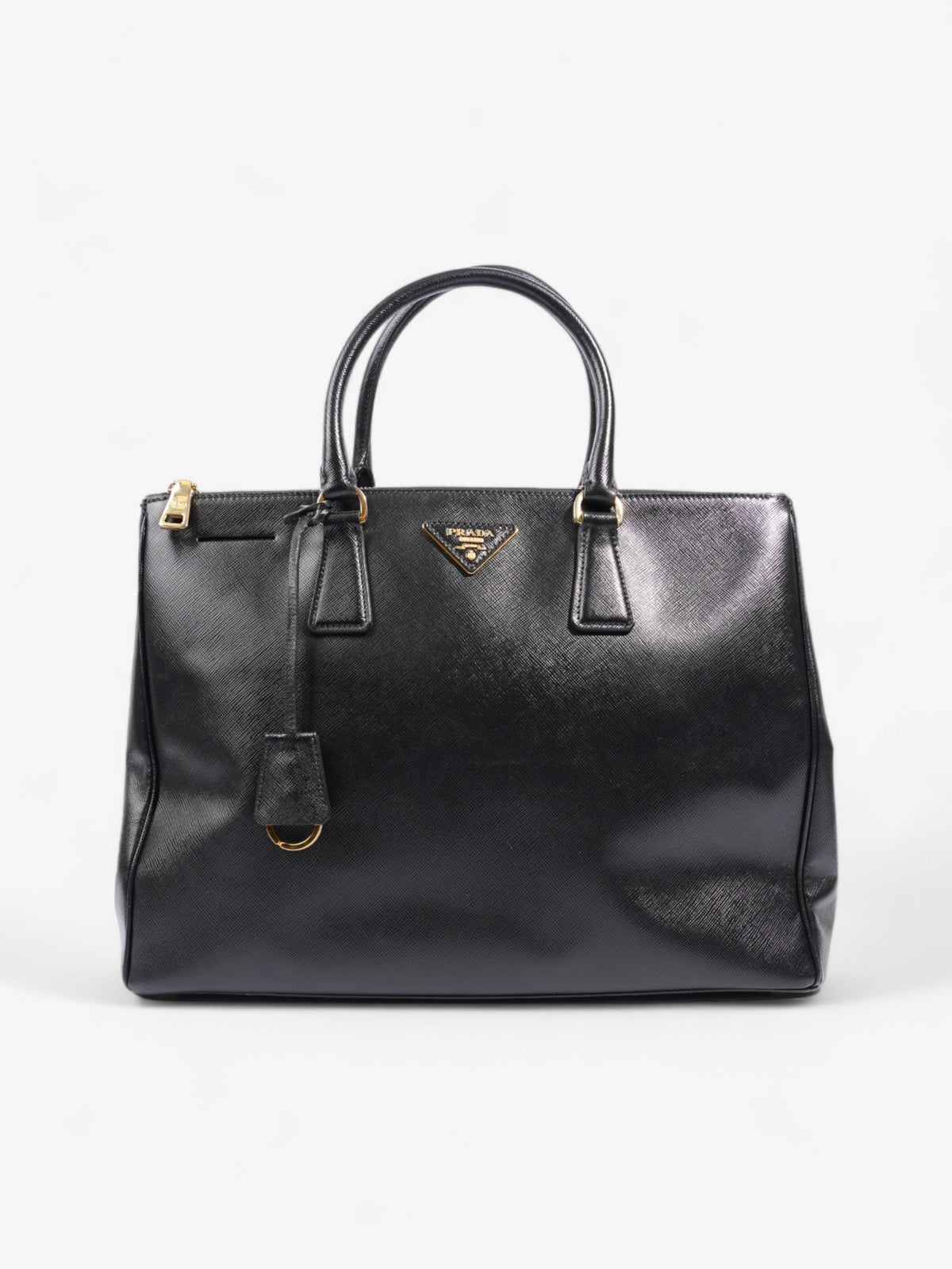 Prada Galleria Double Zip Tote Black Saffiano Leather