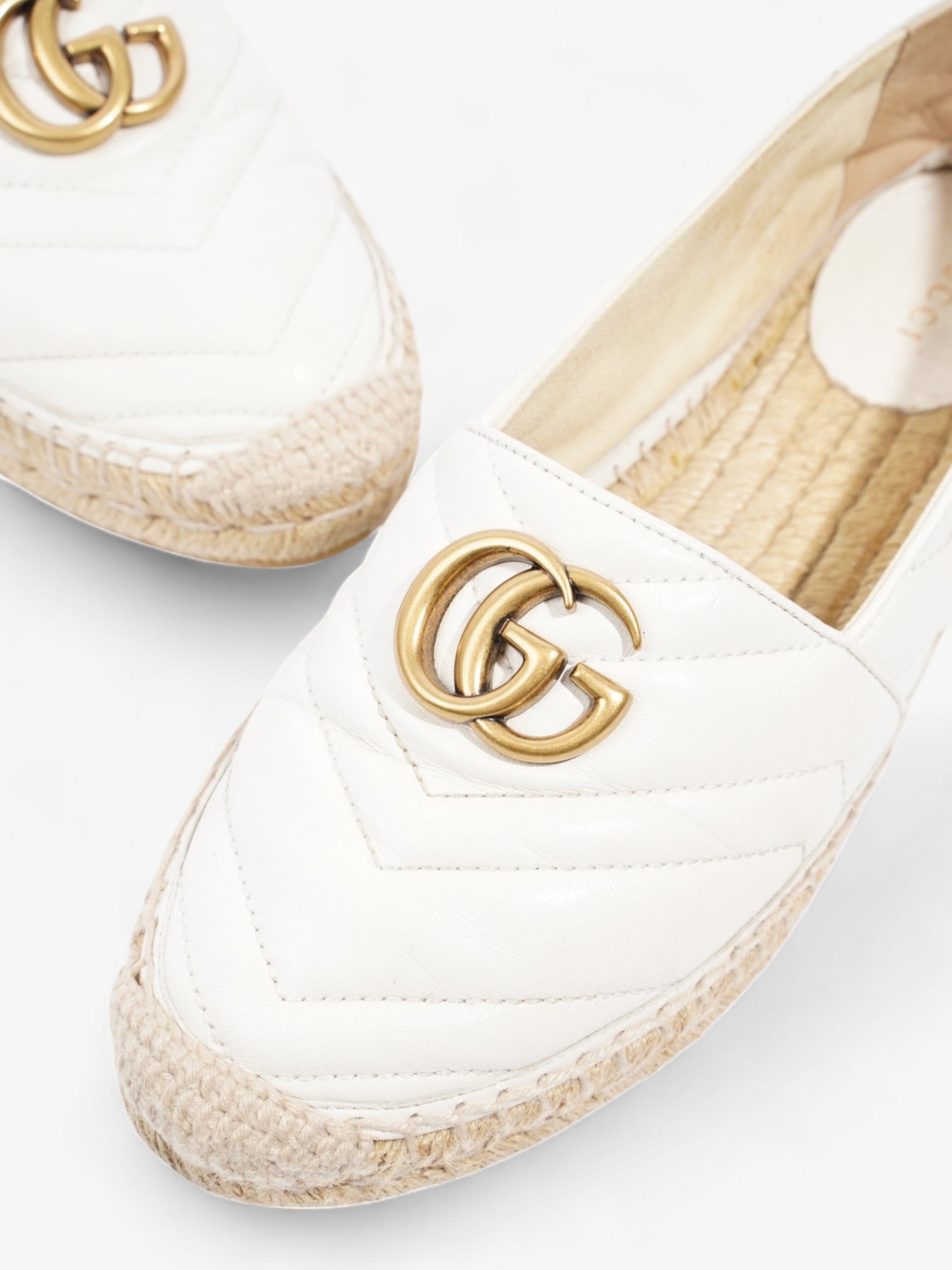 Gucci GG Marmont espadrilles White  Leather EU 38 UK 5