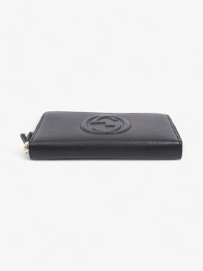 Gucci Soho Interlocking G Tassel Round Long Wallet Black / Light Gold Leather