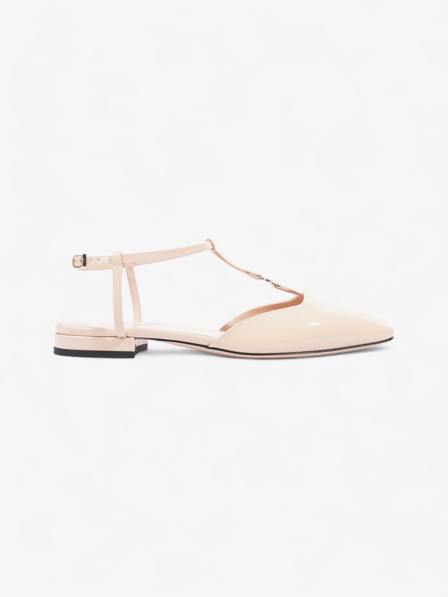 Gucci GG Slingback Pumps  Nude Patent Leather EU 37 UK 4