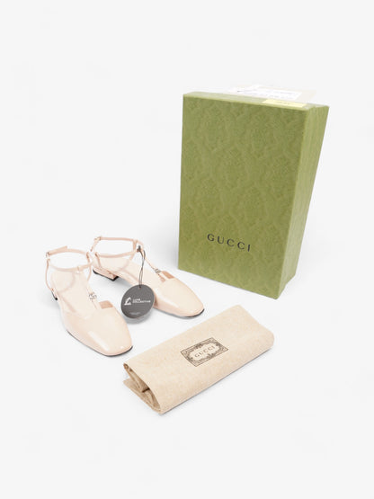 Gucci GG Slingback Pumps  Nude Patent Leather EU 37 UK 4