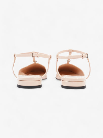 Gucci GG Slingback Pumps  Nude Patent Leather EU 37 UK 4