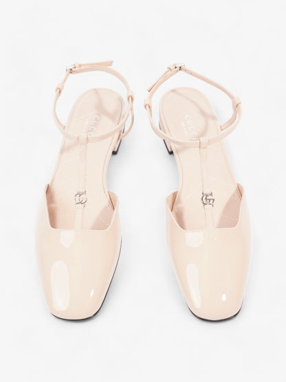 Gucci GG Slingback Pumps  Nude Patent Leather EU 37 UK 4