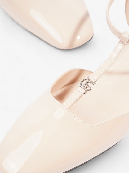 Gucci GG Slingback Pumps  Nude Patent Leather EU 37 UK 4