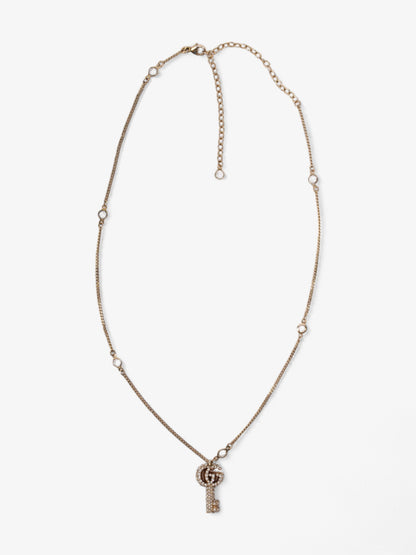 Gucci GG Key Pendant with Crystals Gold / White Base Metal