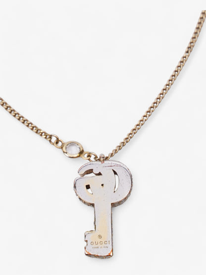 Gucci GG Key Pendant with Crystals Gold / White Base Metal
