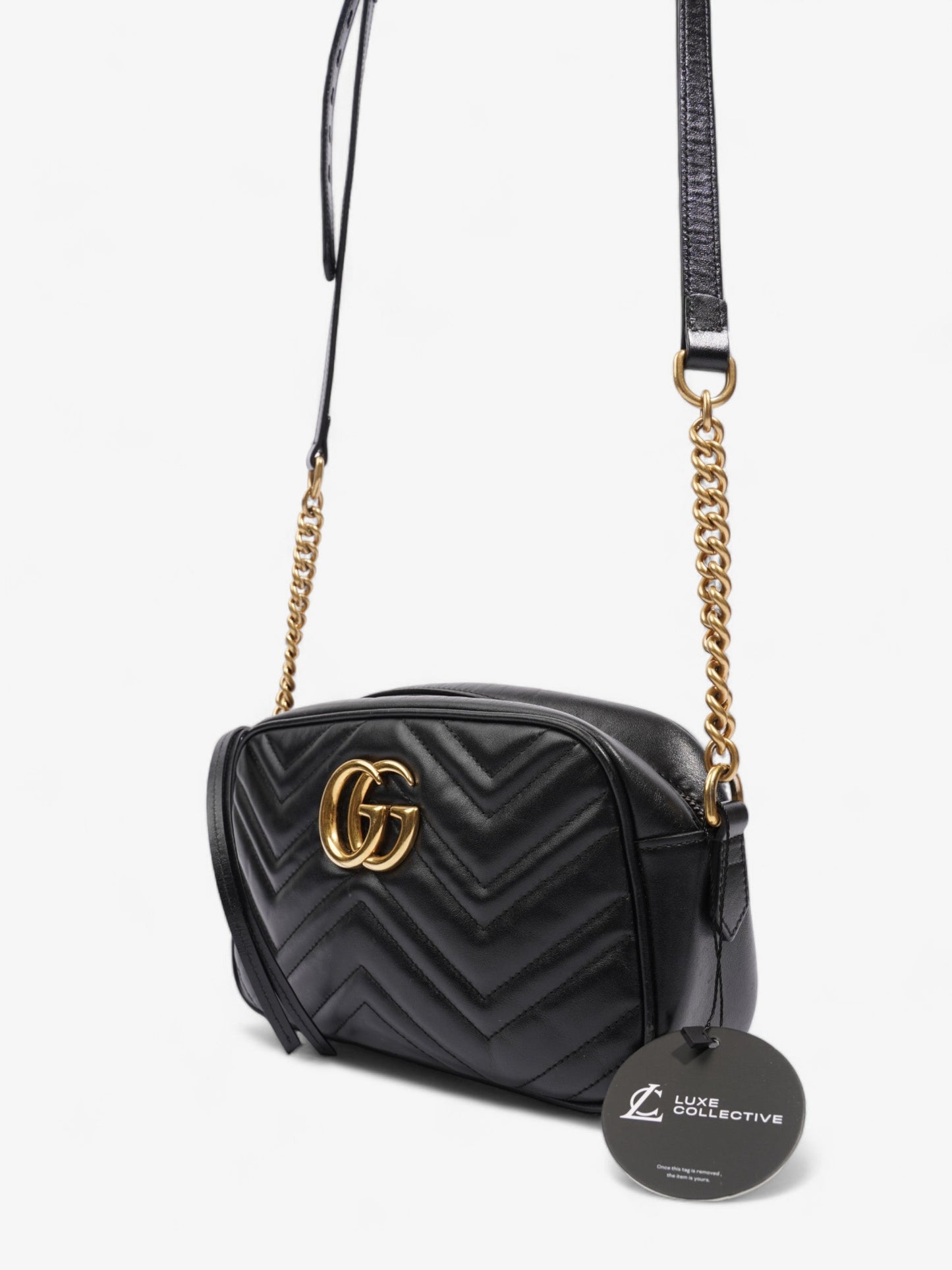 Gucci GG Marmont Black Matelasse Leather Small