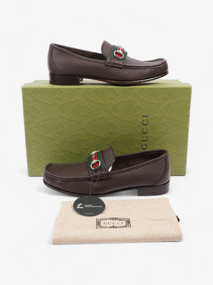 Gucci Horsebit Loafers Brown / Green / Red Leather EU 40.5 UK 6.5