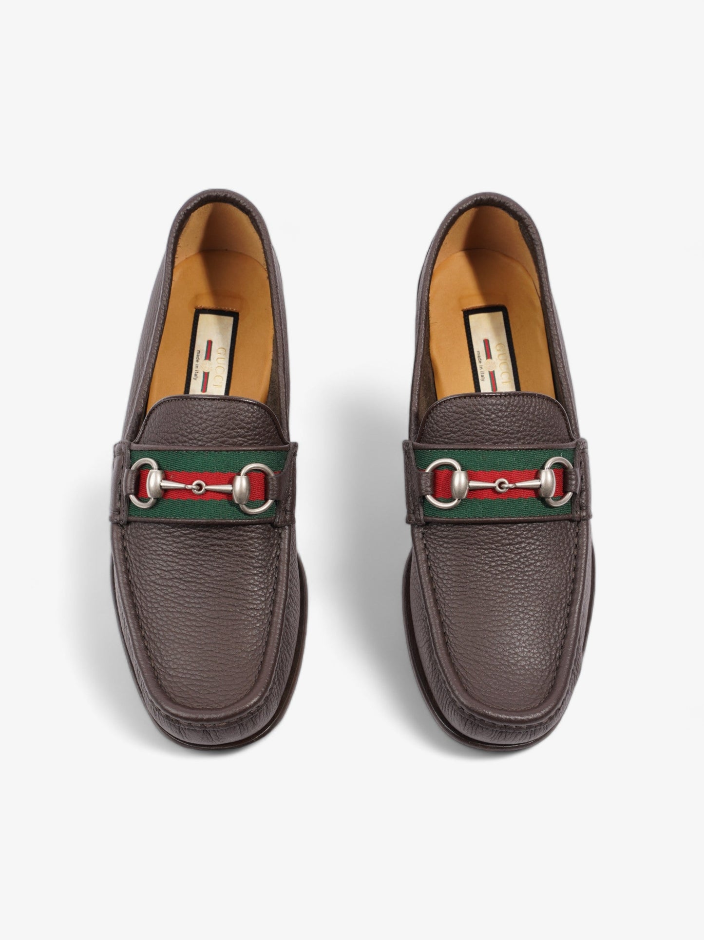 Gucci Horsebit Loafers Brown / Green / Red Leather EU 40.5 UK 6.5