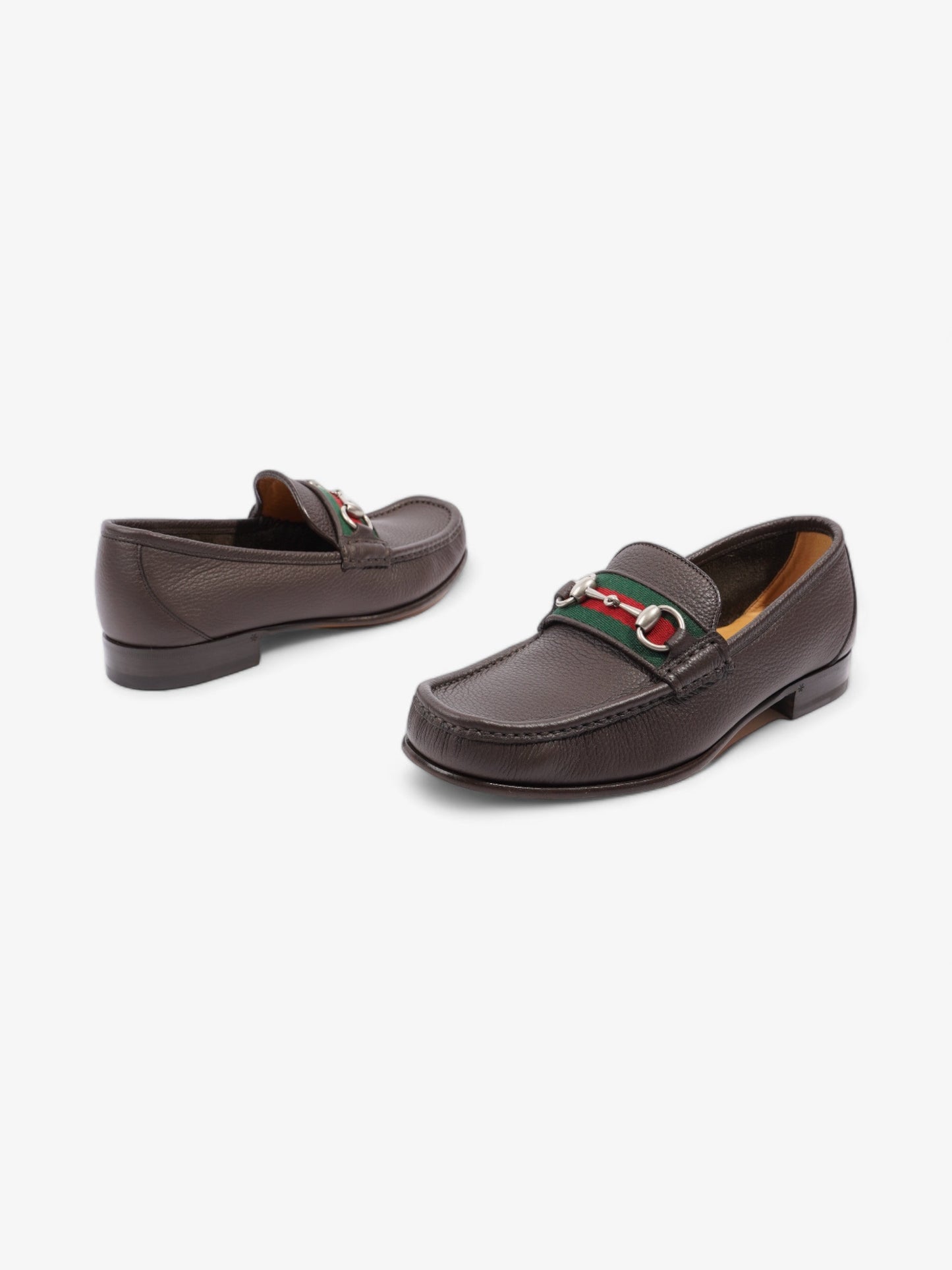 Gucci Horsebit Loafers Brown / Green / Red Leather EU 40.5 UK 6.5