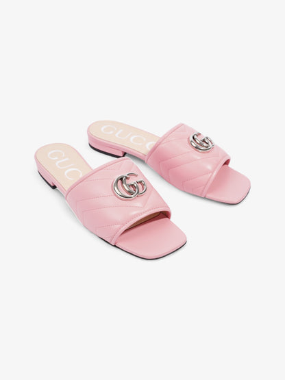 Gucci GG Marmont Slides Pink Matelasse Leather EU 36.5 UK 3.5