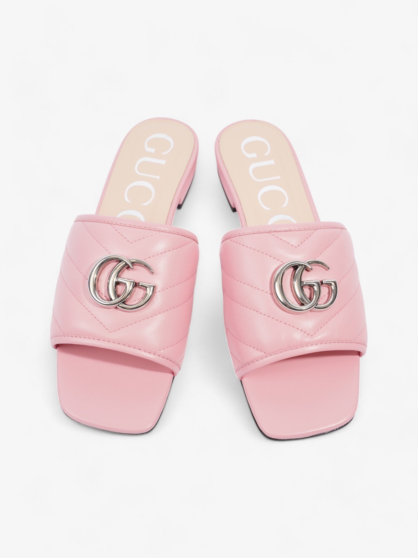 Gucci GG Marmont Slides Pink Matelasse Leather EU 36.5 UK 3.5