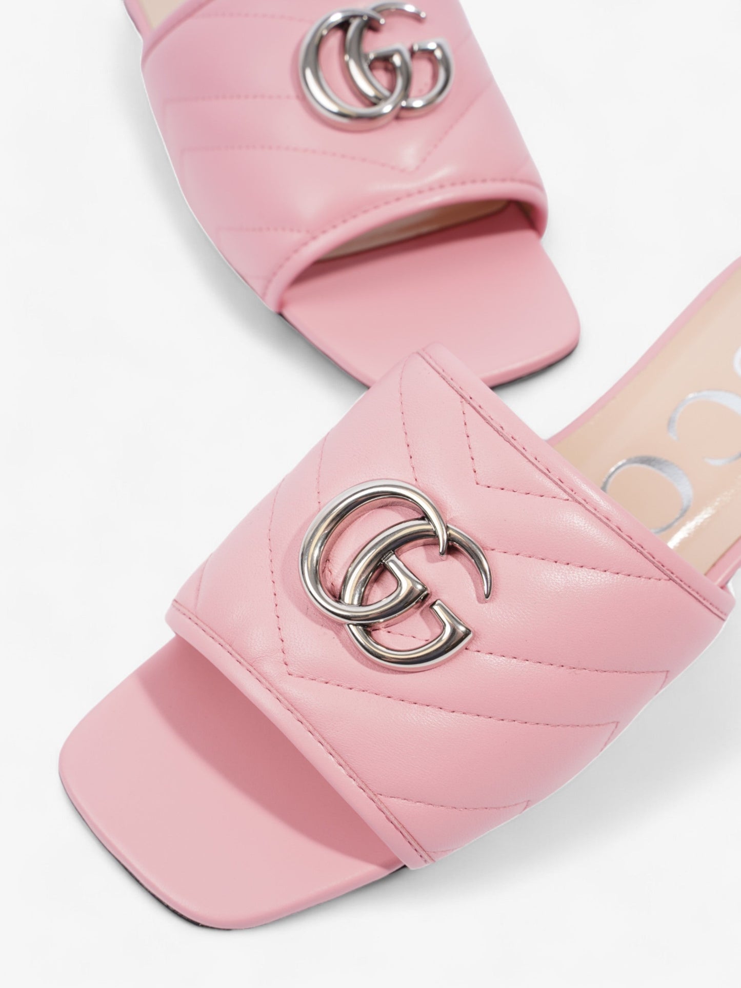 Gucci GG Marmont Slides Pink Matelasse Leather EU 36.5 UK 3.5