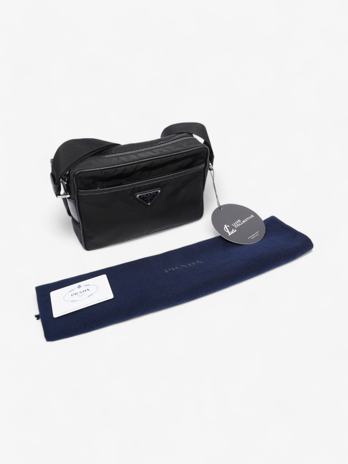 Prada Messenger Bag Black Re Nylon