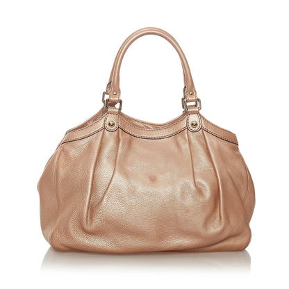 Pink Gucci Sukey Leather Tote Bag